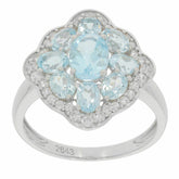 Sterling Silver Semi Mount Ring Setting OV 7X5mm White Topaz Solid - Syzjewelry