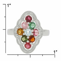 Sterling Silver Semi Mount Ring Setting RD 3.5x3.5mm Cluster Ring White Topaz - Syzjewelry