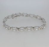 Sterling Silver Semi Mount Bracelet Setting Oval OV 8X6mm White Topaz - Syzjewelry