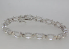 Sterling Silver Semi Mount Bracelet Setting Oval OV 8X6mm White Topaz - Syzjewelry