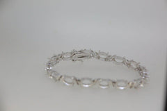 Sterling Silver Semi Mount Bracelet Setting Oval OV 8X6mm White Topaz - Syzjewelry