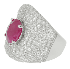 Sterling Silver Semi Mount Ring Setting Oval OV 10x8mm Topaz Dome Ring 3360 - Syzjewelry