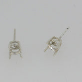 Sterling Silver Semi Mount Earrings Setting RD 6x6mm Stud 4 Prongs Stud L496E496 - Syzjewelry