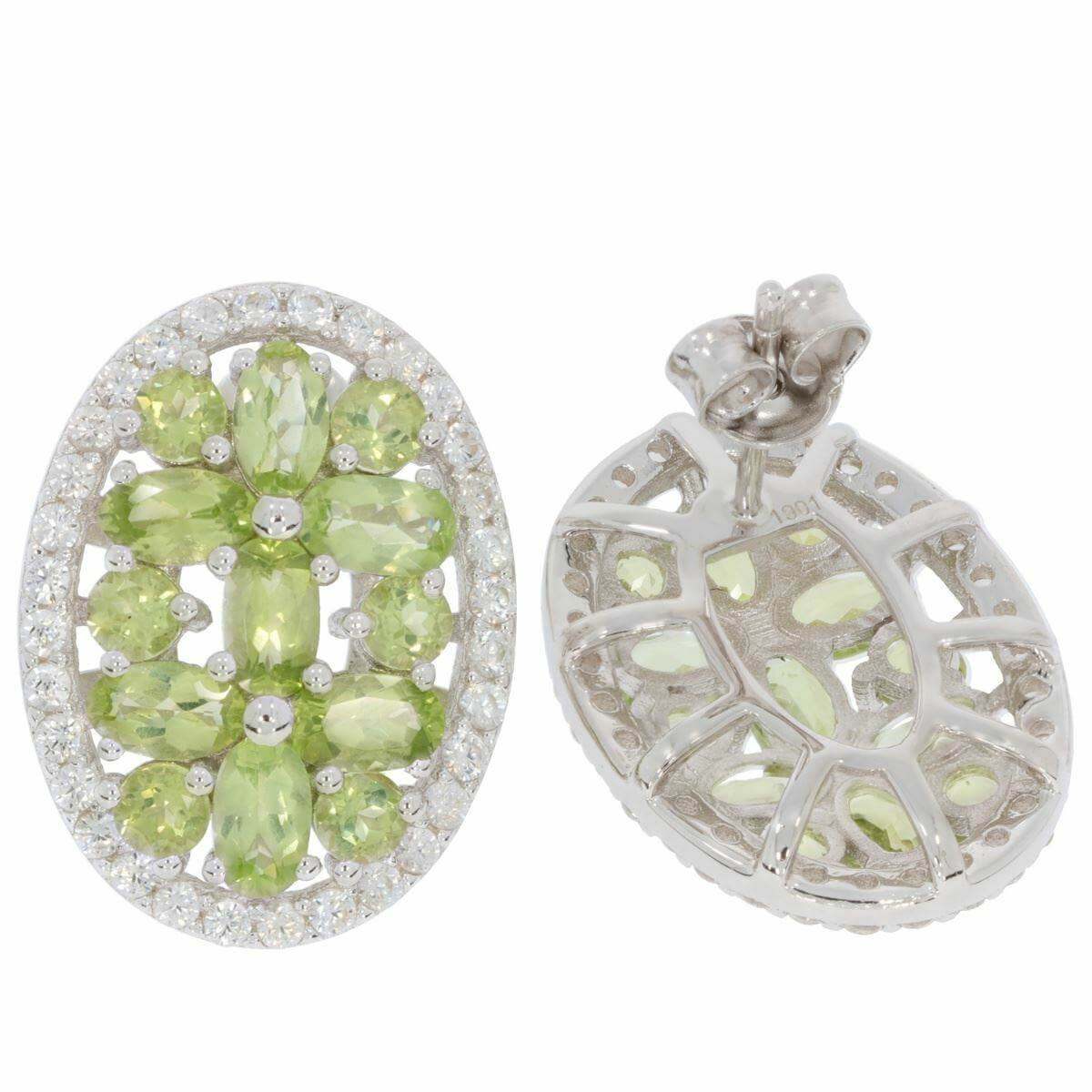 Sterling Silver Semi Mount Earrings Setting OV 5X3mm White Topaz N0163PJC190 - Syzjewelry