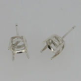 Sterling Silver Semi Mount Earrings Setting Round RD 8x8mm Stud - Syzjewelry