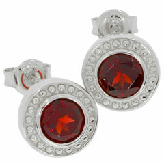 Sterling Silver Semi Mount Earrings Setting RD 6x6mm White Topaz N0164PJC191 - Syzjewelry