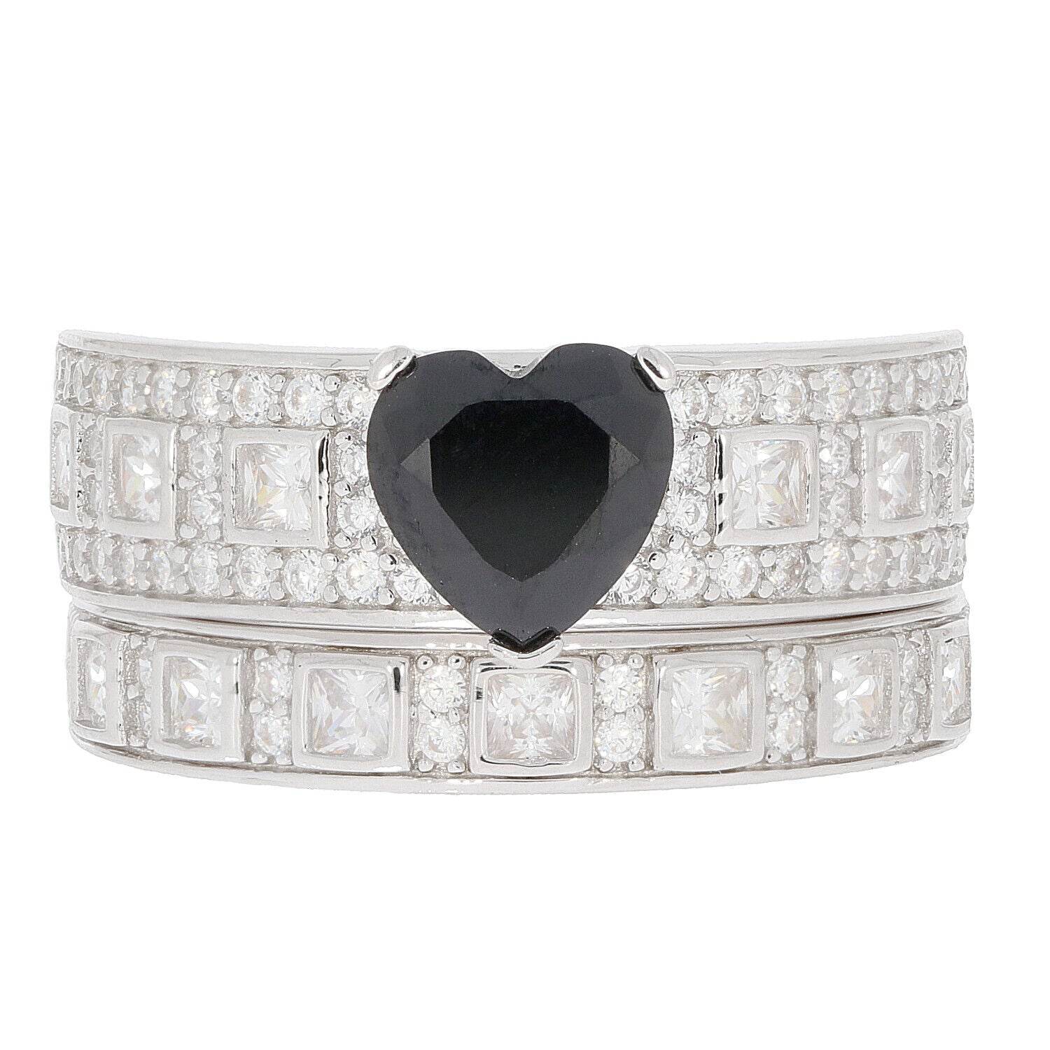 2 piece Sterling Silver Semi Mount Ring Setting Heart HT 7X7mm - Syzjewelry