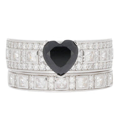 2 piece Sterling Silver Semi Mount Ring Setting Heart HT 7X7mm - Syzjewelry