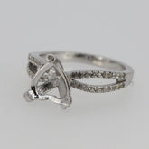 Sterling Silver Semi Mount Ring Setting Heart HT 8x8mm White Topaz L292R292 - Syzjewelry