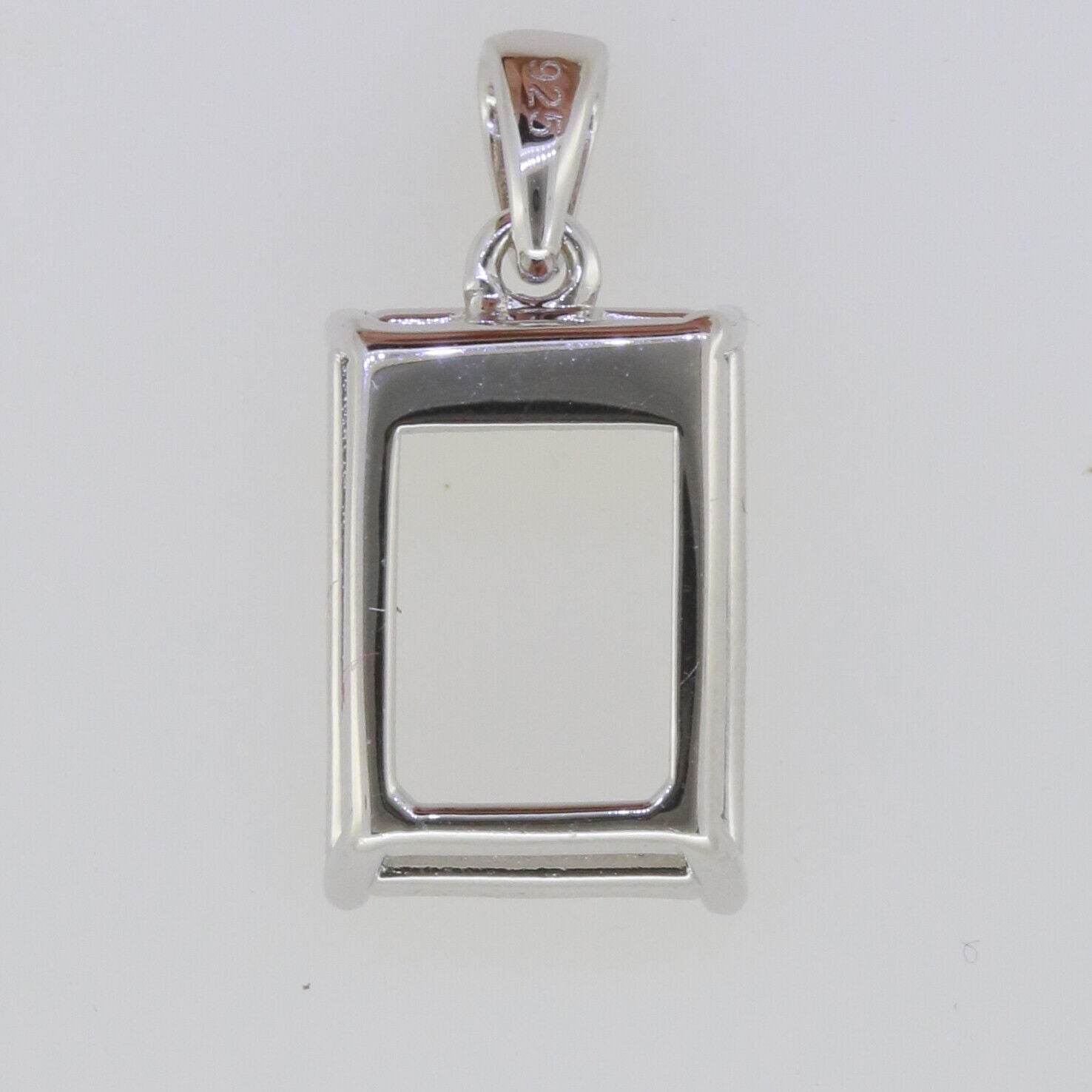 Sterling Silver Semi Mount Pendant Setting OCT 14x10mm White Topaz - Syzjewelry