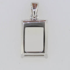 Sterling Silver Semi Mount Pendant Setting OCT 14x10mm White Topaz - Syzjewelry