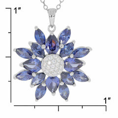 Sterling Silver Semi Mount Pendant Setting PE 6X4mm White Topaz N0143PJC1802 - Syzjewelry