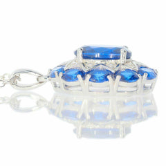 Sterling Silver Semi Mount Pendant Setting OV 9X7mm OV4x3mm White Topaz - Syzjewelry