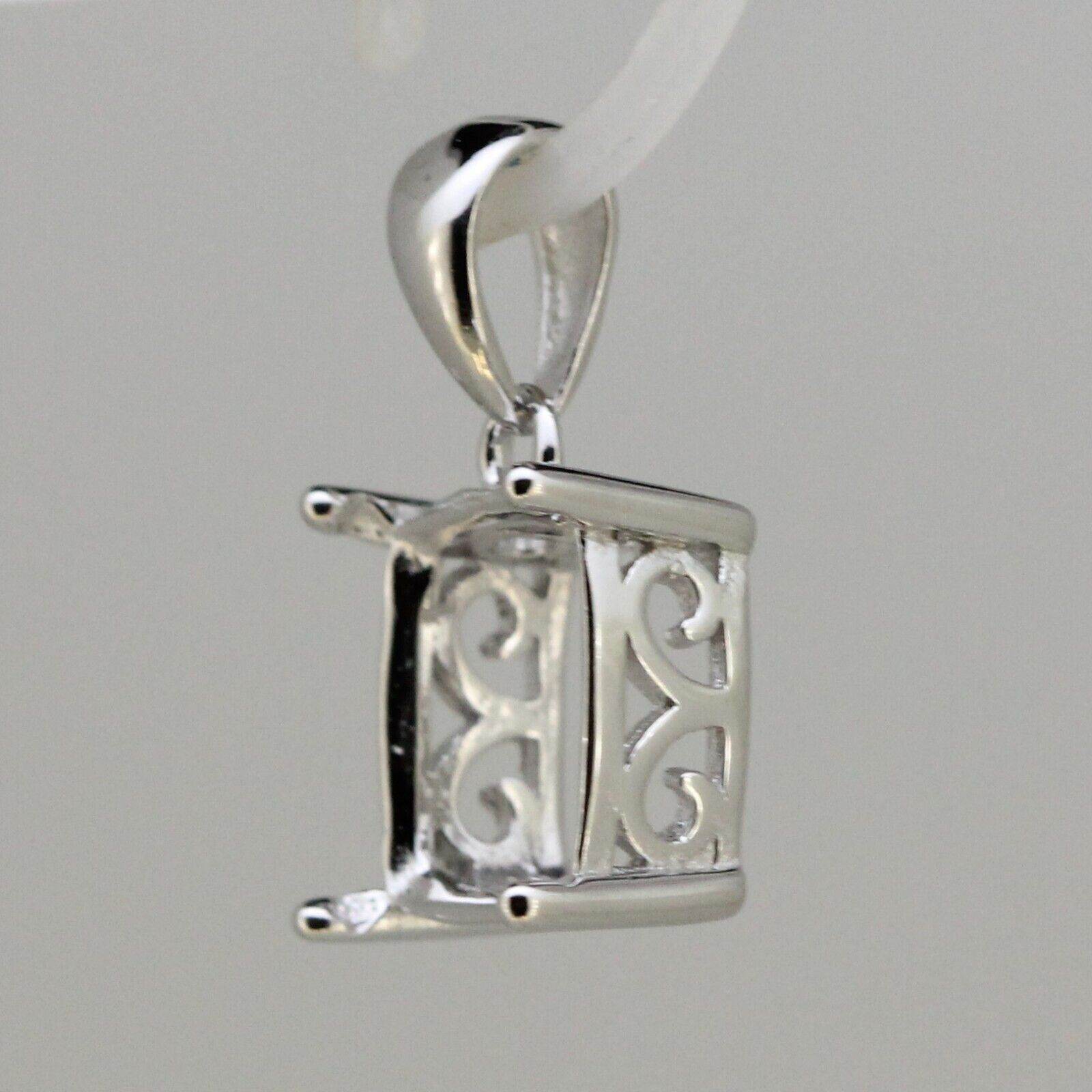 Sterling Silver Semi Mount Pendant Setting Cushion Cu 10x10mm - Syzjewelry