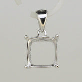 Sterling Silver Semi Mount Pendant Setting Cushion Cu 10x10mm - Syzjewelry