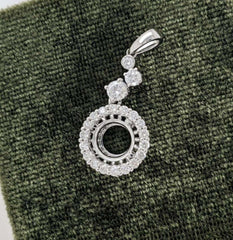 Sterling Silver Semi Mount Pendant Setting - Syzjewelry