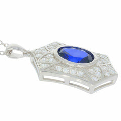 Sterling Silver Semi Mount Pendant Setting OV 10X8mm White Topaz - Syzjewelry