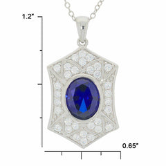 Sterling Silver Semi Mount Pendant Setting OV 10X8mm White Topaz - Syzjewelry