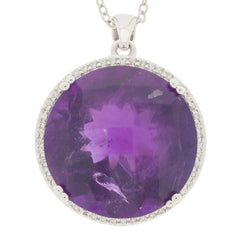 Sterling Silver Semi Mount Pendant Setting Round RD 25x25x17mm Halo Topaz - Syzjewelry