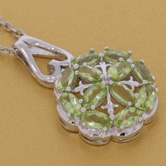 Sterling Silver Semi Mount Pendant Setting OV 5x3mm White Topaz - Syzjewelry