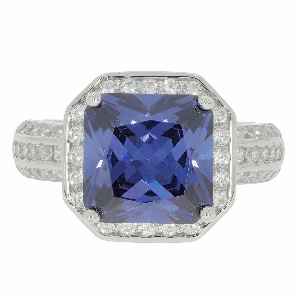 Sterling Silver Semi Mount Ring Setting Asscher 10x10mm or Square SQ 9x9mm Halo - Syzjewelry