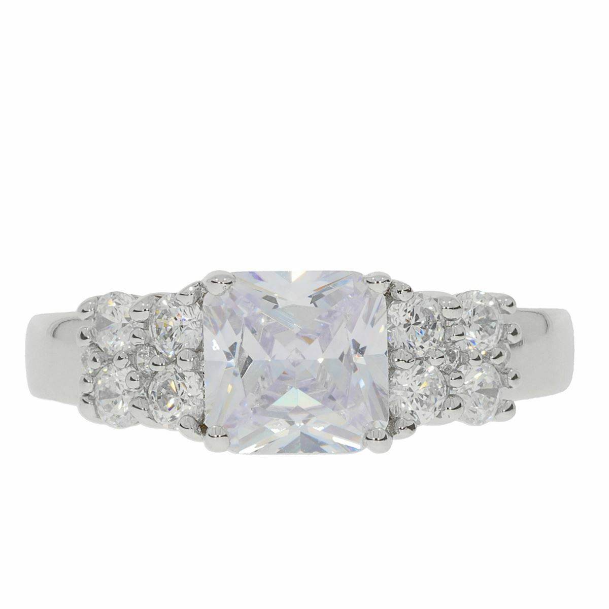 Sterling Silver Semi Mount Ring Setting Asscher SQ 7X7mm White Topaz - Syzjewelry