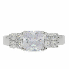 Sterling Silver Semi Mount Ring Setting Asscher SQ 7X7mm White Topaz - Syzjewelry