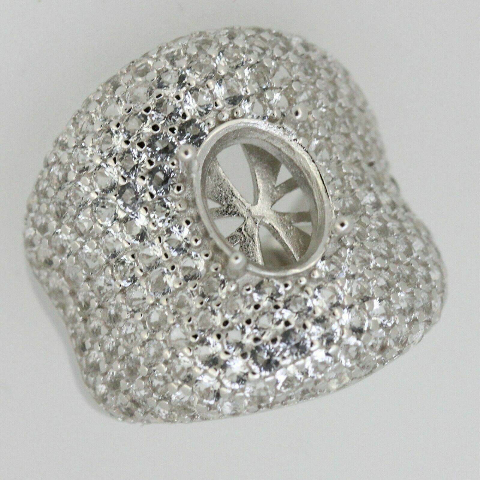 Sterling Silver Semi Mount Ring Setting Oval OV 10x8mm Topaz Dome Ring 3360 - Syzjewelry