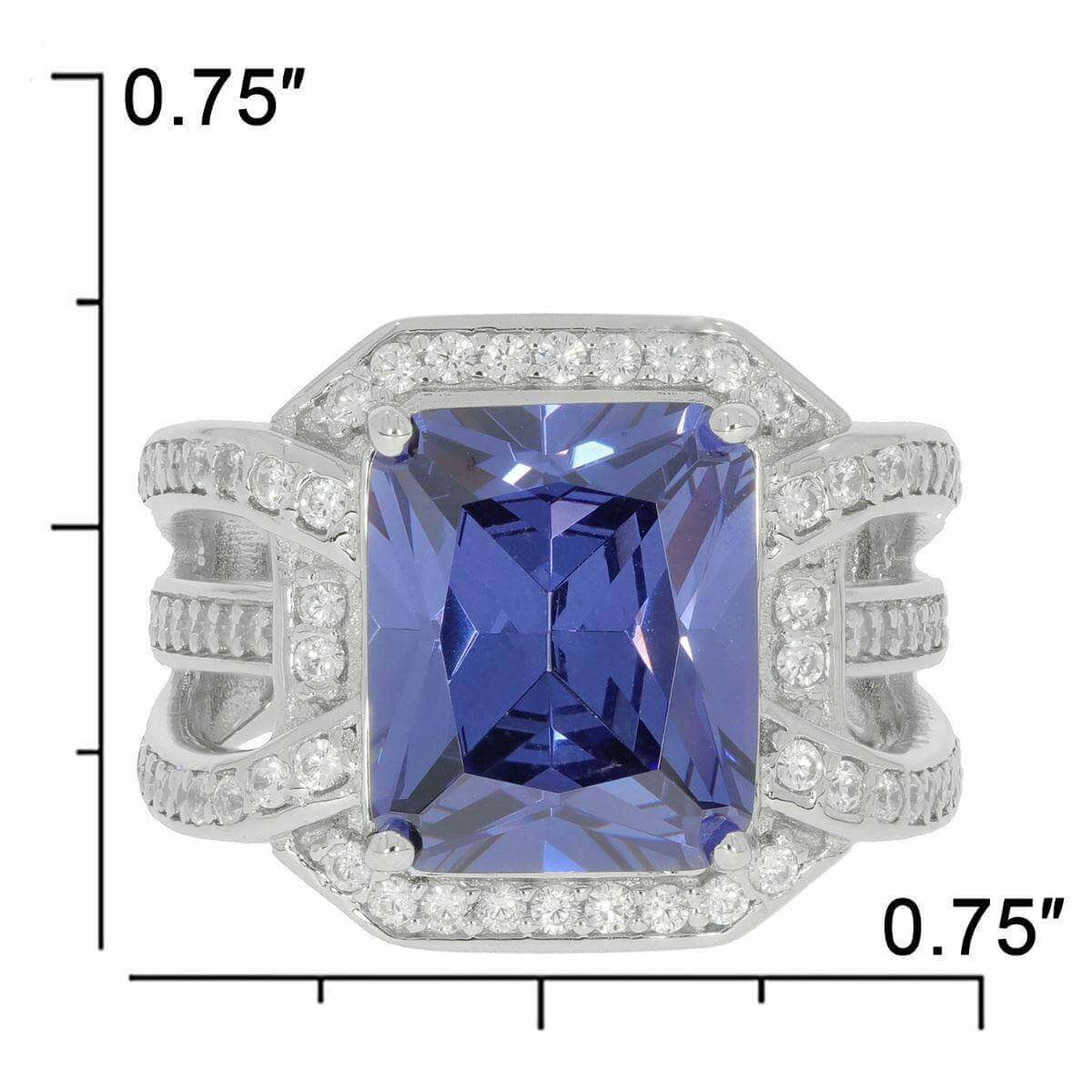 Sterling Silver Semi Mount Ring Setting OCT 12X10mm White Topaz - Syzjewelry