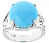 Sterling Silver Semi Mount Ring Setting Round RD 14x14mm Cabchon 20124 - Syzjewelry