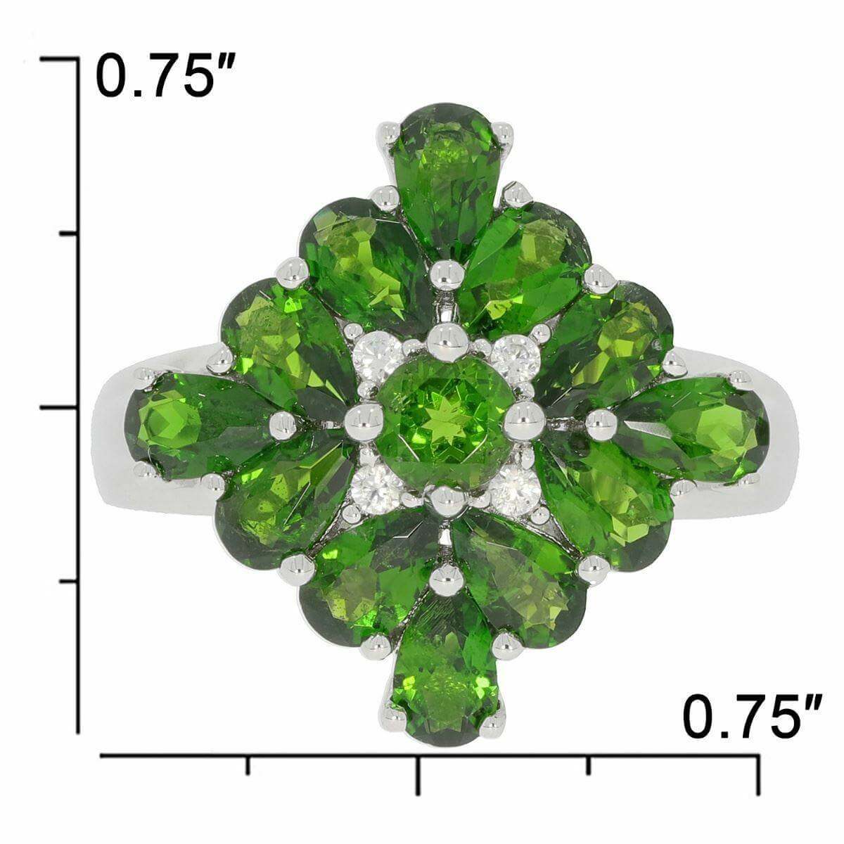 Sterling Silver Semi Mount Ring Setting PE 5X3mm White Topaz N0266PJC2594R - Syzjewelry