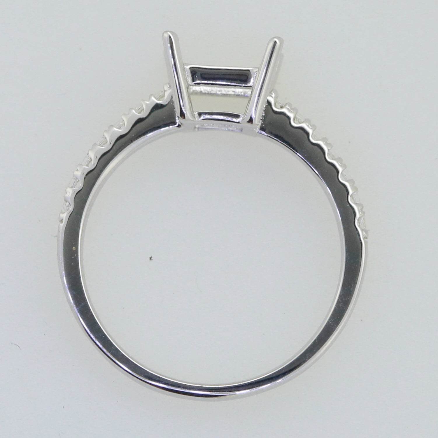 Sterling Silver Semi Mount Ring Setting SQ 6.5X6.5mm Solitaire - Syzjewelry