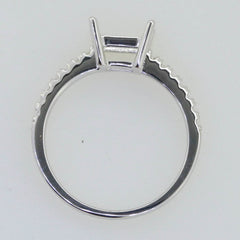 Sterling Silver Semi Mount Ring Setting SQ 6.5X6.5mm Solitaire - Syzjewelry