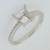 Sterling Silver Semi Mount Ring Setting SQ 6.5X6.5mm Solitaire - Syzjewelry