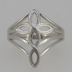 Sterling Silver Semi Mount Ring Setting MQ 6X3mm Cabochon White Topaz - Syzjewelry