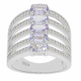 Sterling Silver Semi Mount Ring Setting OV 6X4mm Cocktail Ring White T - Syzjewelry