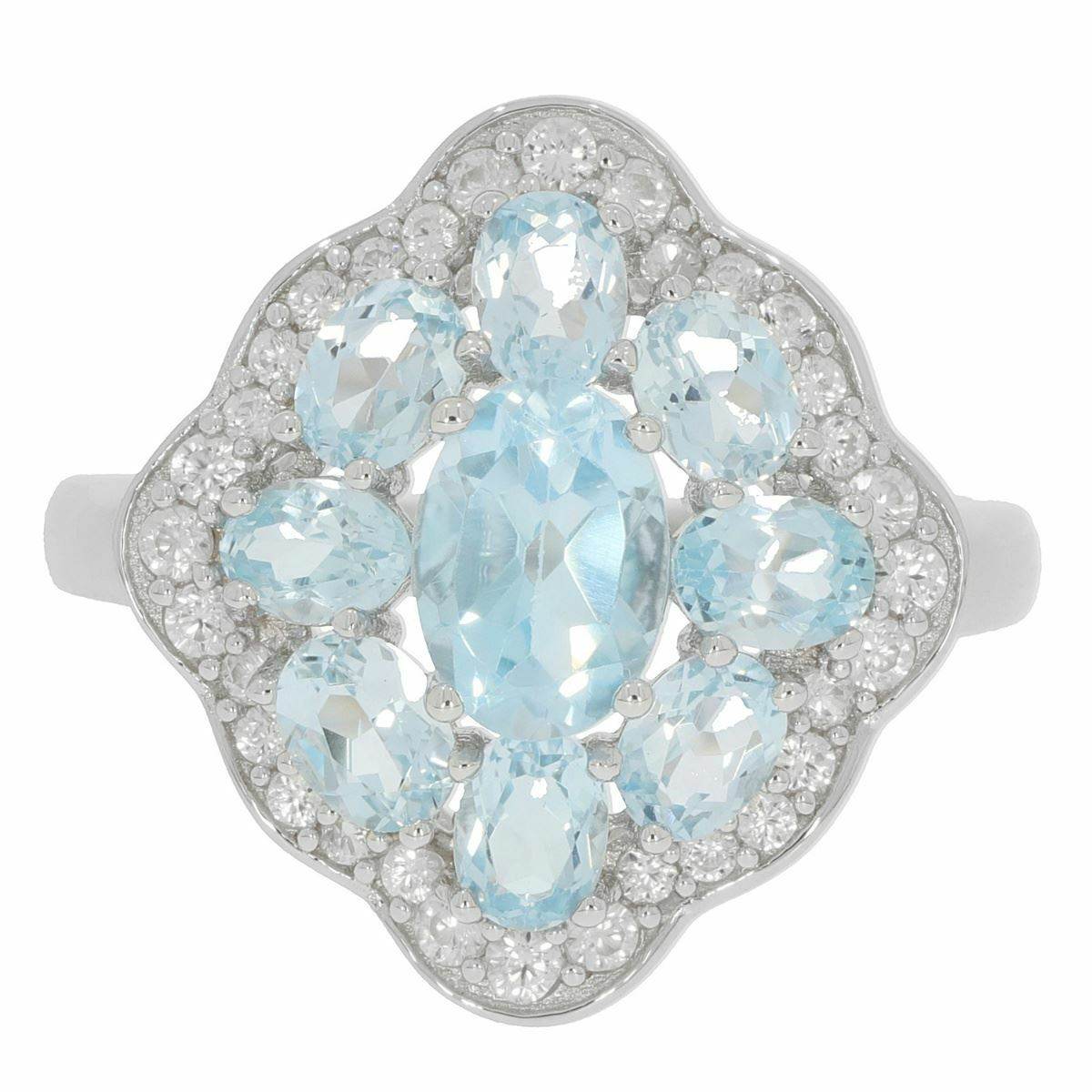 Sterling Silver Semi Mount Ring Setting OV 7X5mm White Topaz Solid - Syzjewelry