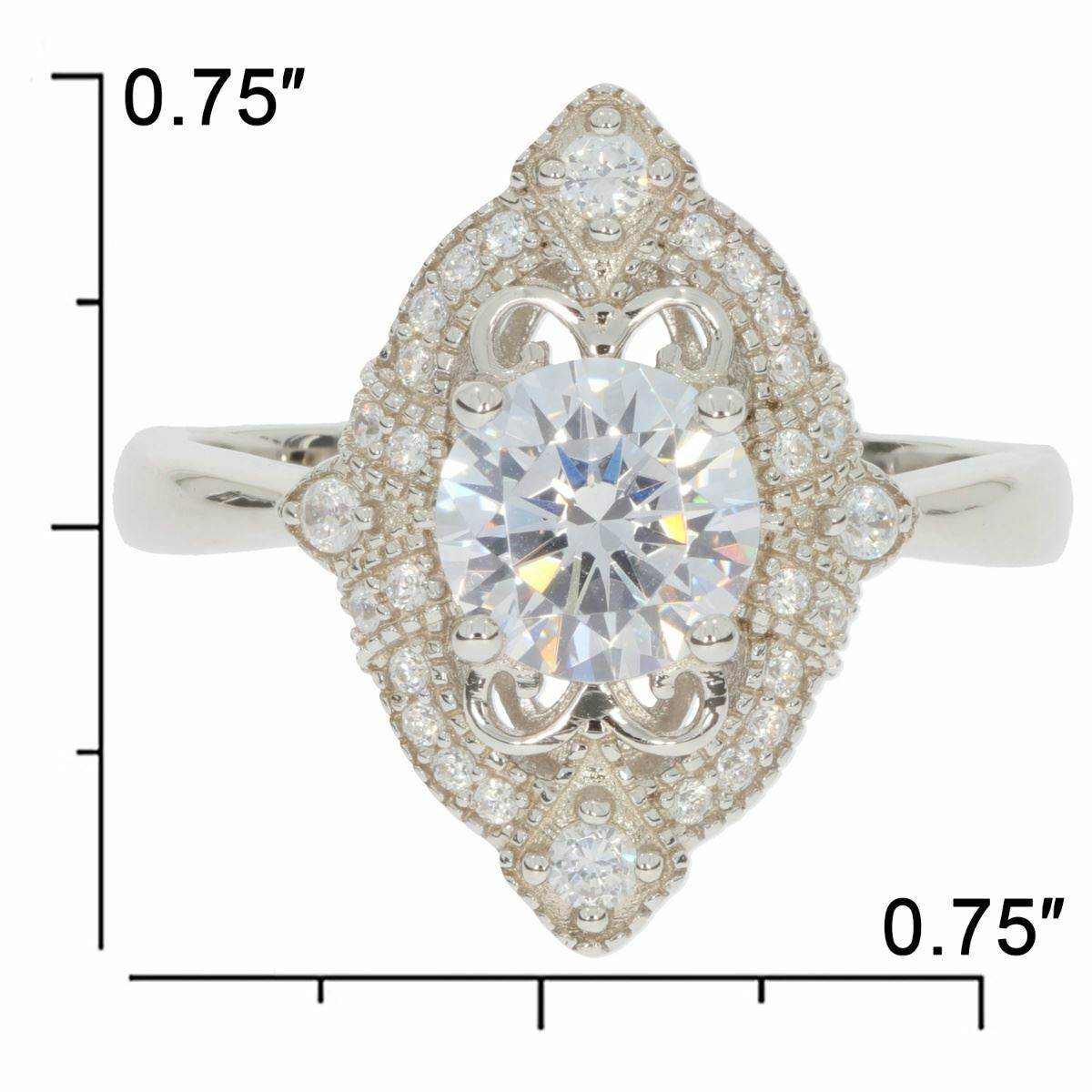 Sterling Silver Semi Mount Ring Setting RD 7x7mm White Topaz - Syzjewelry