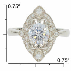 Sterling Silver Semi Mount Ring Setting RD 7x7mm White Topaz - Syzjewelry