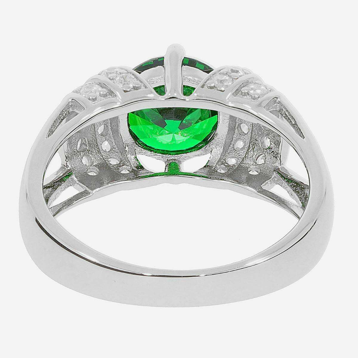 Sterling Silver Semi Mount Ring Setting RD 8x8mm White Topaz PJC1709R - Syzjewelry