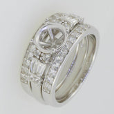 3 PC set Sterling Silver Semi Mount Ring Setting Round RD 8x8mm 20316 - Syzjewelry