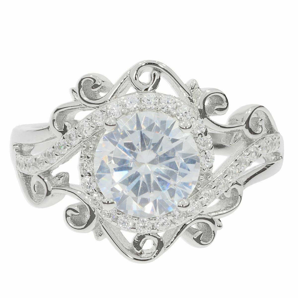 Sterling Silver Semi Mount Ring Setting RD 8x8mm White Topaz - Syzjewelry