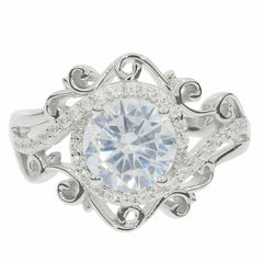 Sterling Silver Semi Mount Ring Setting RD 8x8mm White Topaz - Syzjewelry