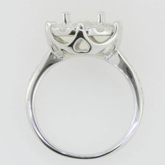 Sterling Silver Semi Mount Ring Setting Round RD 8x8mm White Topaz - Syzjewelry