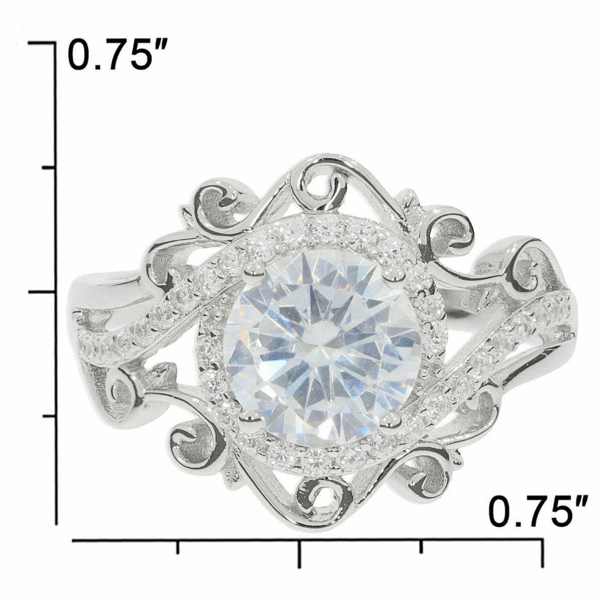 Sterling Silver Semi Mount Ring Setting RD 8x8mm White Topaz - Syzjewelry
