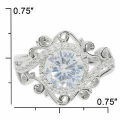 Sterling Silver Semi Mount Ring Setting RD 8x8mm White Topaz - Syzjewelry