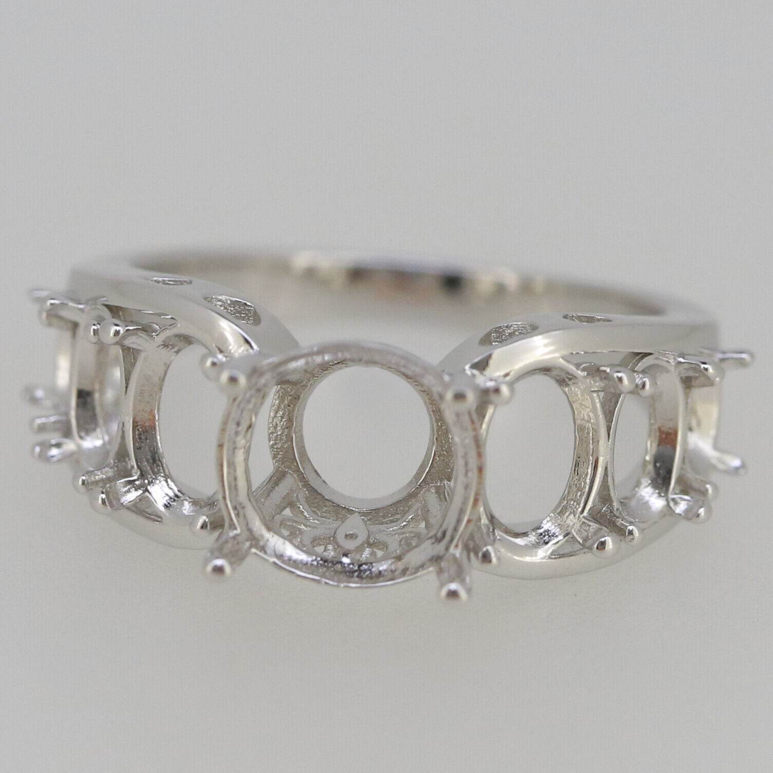 Sterling Silver Semi Mount Ring Setting RD 9x9 OV 7x5 6x4 4x3mm PJC146 Ring - Syzjewelry