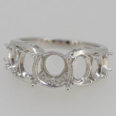 Sterling Silver Semi Mount Ring Setting RD 9x9 OV 7x5 6x4 4x3mm PJC146 Ring - Syzjewelry