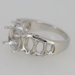 Sterling Silver Semi Mount Ring Setting RD 9x9 OV 7x5 6x4 4x3mm PJC146 Ring - Syzjewelry
