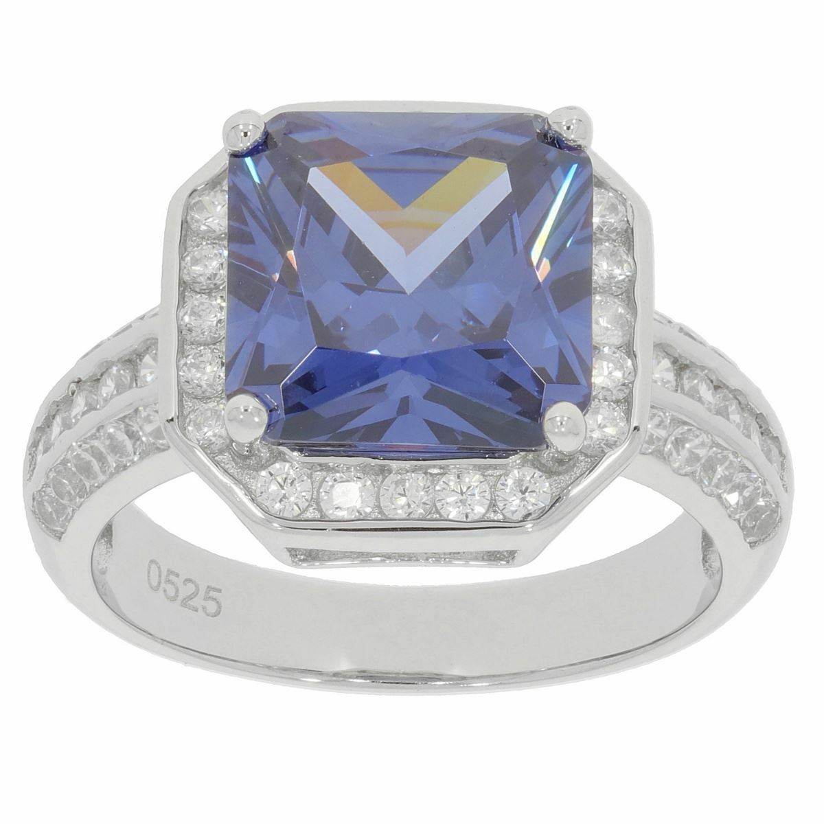 Sterling Silver Semi Mount Ring Setting Asscher 10x10mm or Square SQ 9x9mm Halo - Syzjewelry